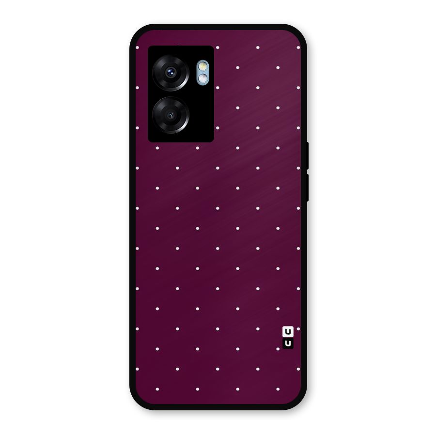 Purple Polka Metal Back Case for Oppo K10 (5G)