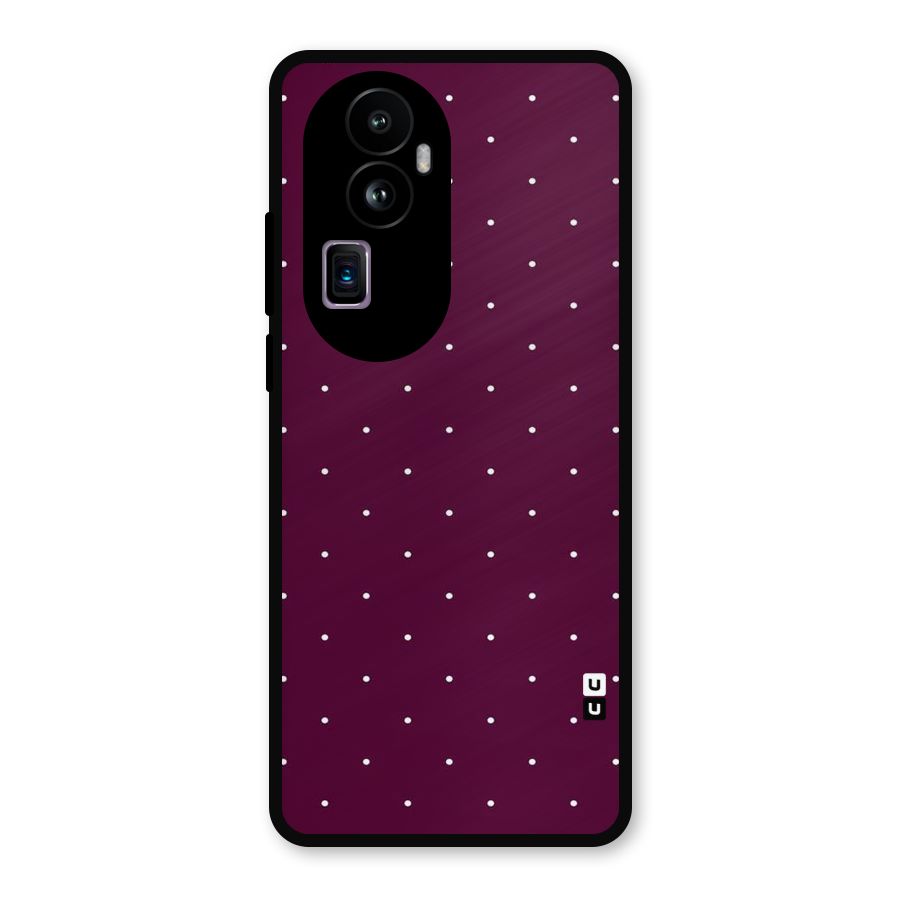 Purple Polka Metal Back Case for Oppo Reno10 Pro Plus