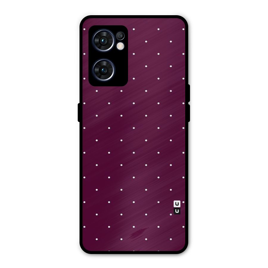 Purple Polka Metal Back Case for Oppo Reno7 5G
