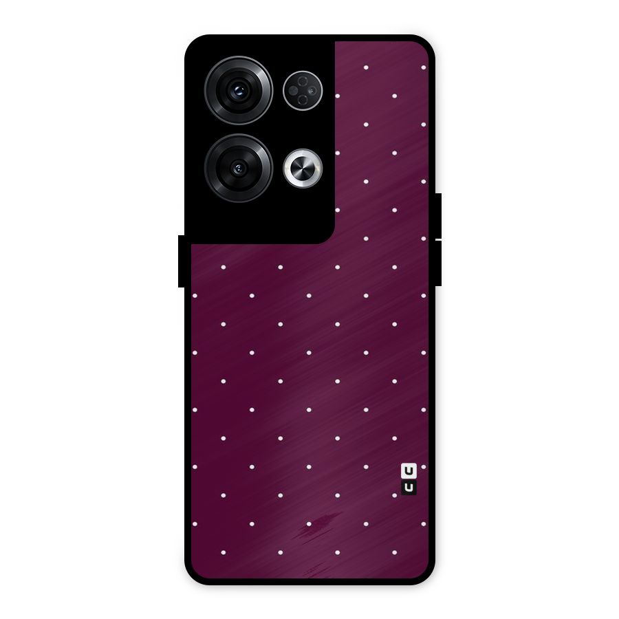 Purple Polka Metal Back Case for Oppo Reno8 Pro 5G
