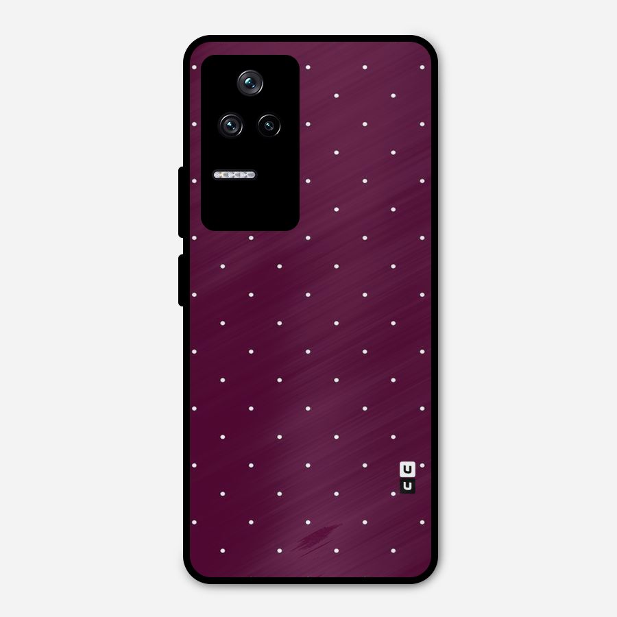 Purple Polka Metal Back Case for Poco F4 5G