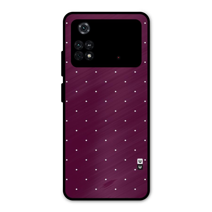 Purple Polka Metal Back Case for Poco M4 Pro 4G
