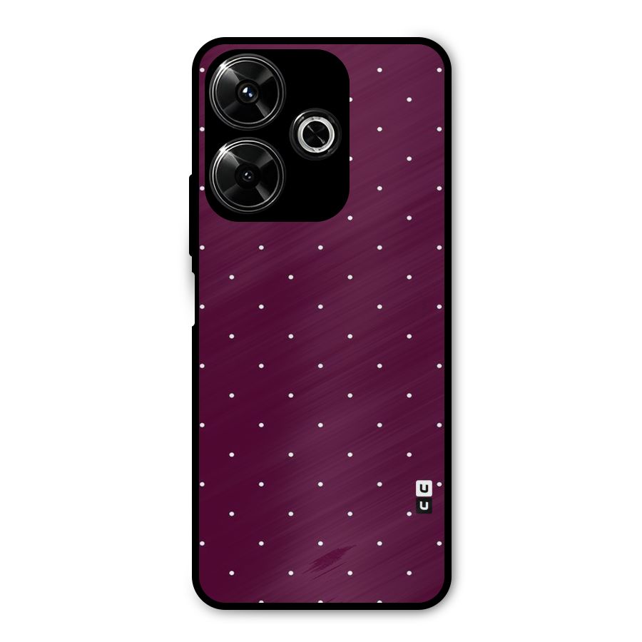 Purple Polka Metal Back Case for Poco M6 Plus