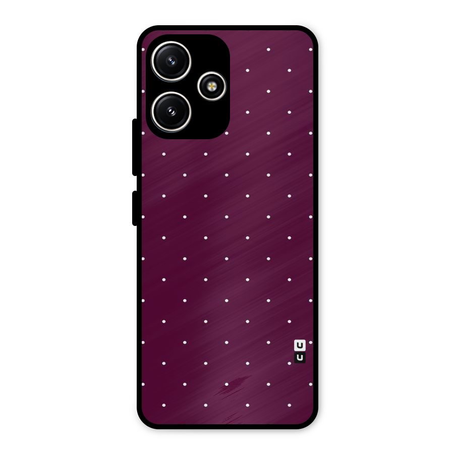 Purple Polka Metal Back Case for Poco M6 Pro