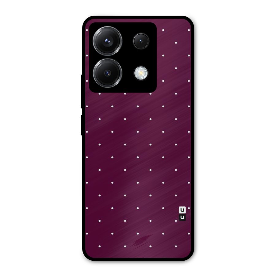 Purple Polka Metal Back Case for Poco X6