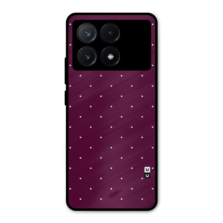Purple Polka Metal Back Case for Poco X6 Pro