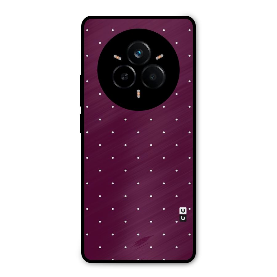 Purple Polka Metal Back Case for Realme 14 Pro