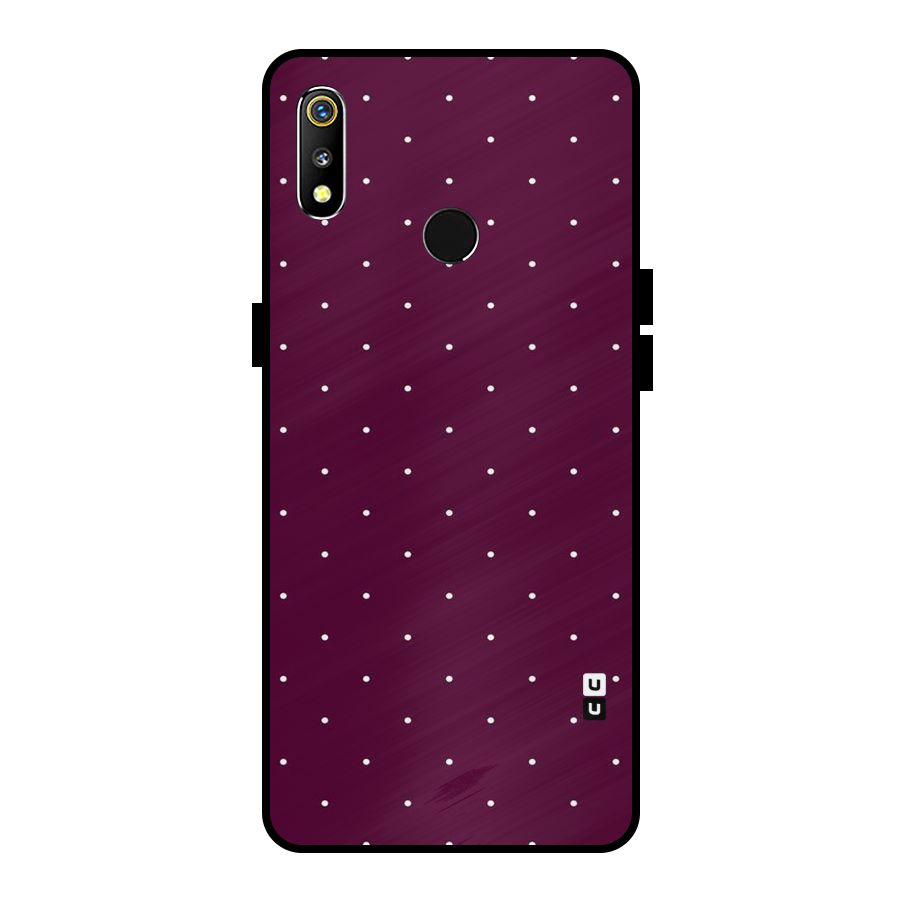 Purple Polka Metal Back Case for Realme 3