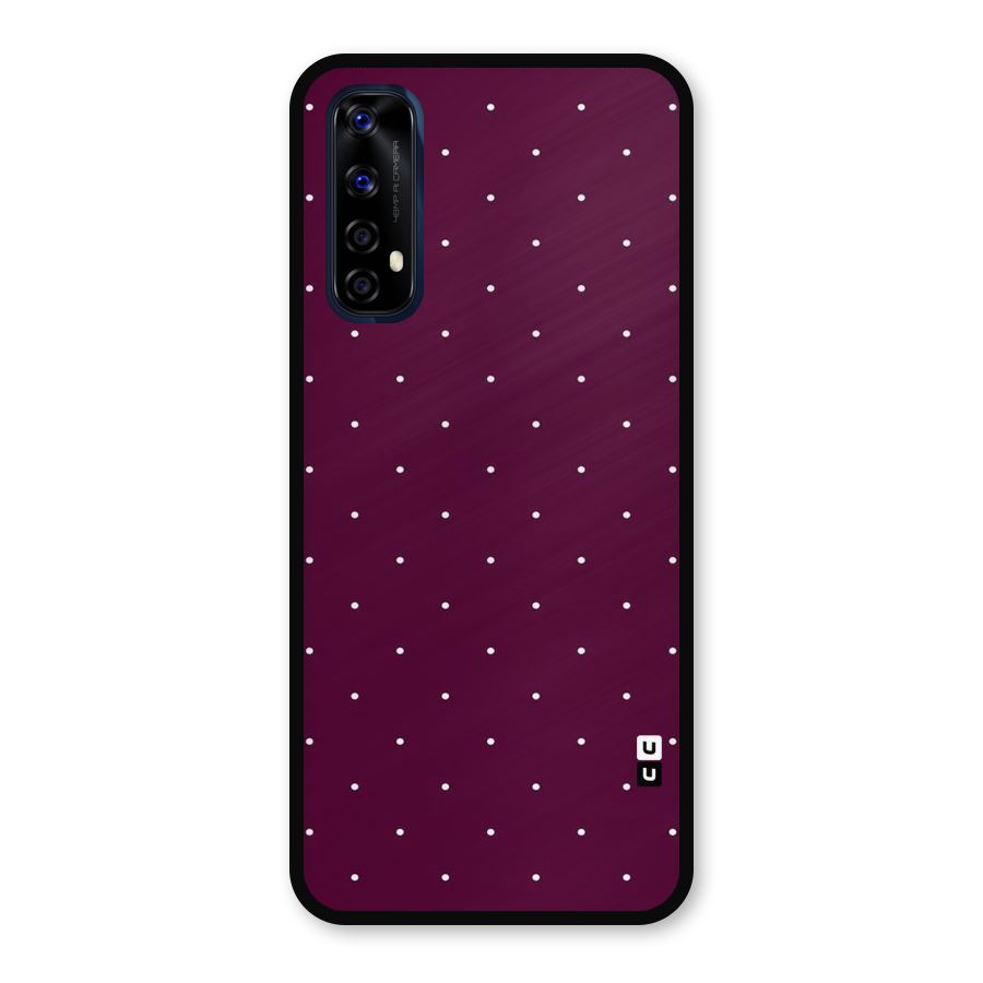 Purple Polka Metal Back Case for Realme 7
