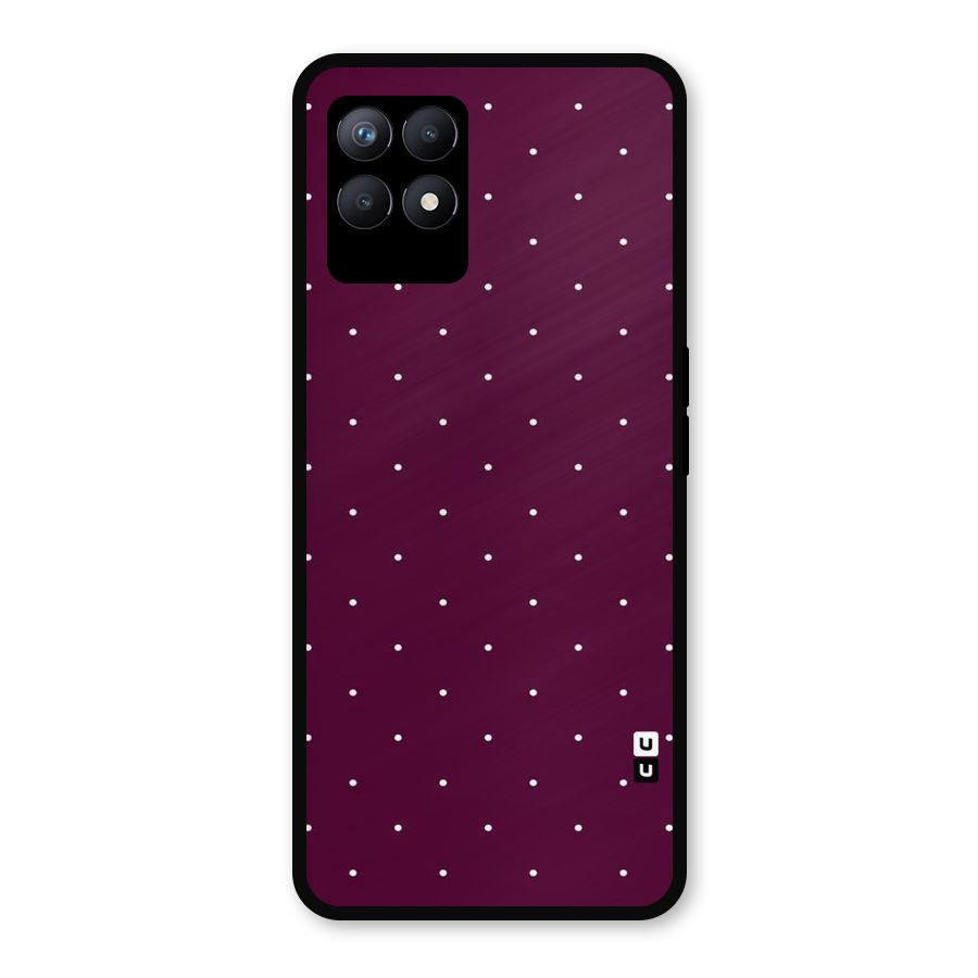 Purple Polka Metal Back Case for Realme 8i