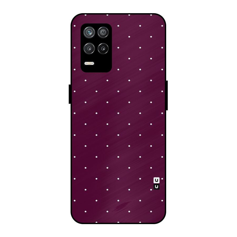 Purple Polka Metal Back Case for Realme 9 5G