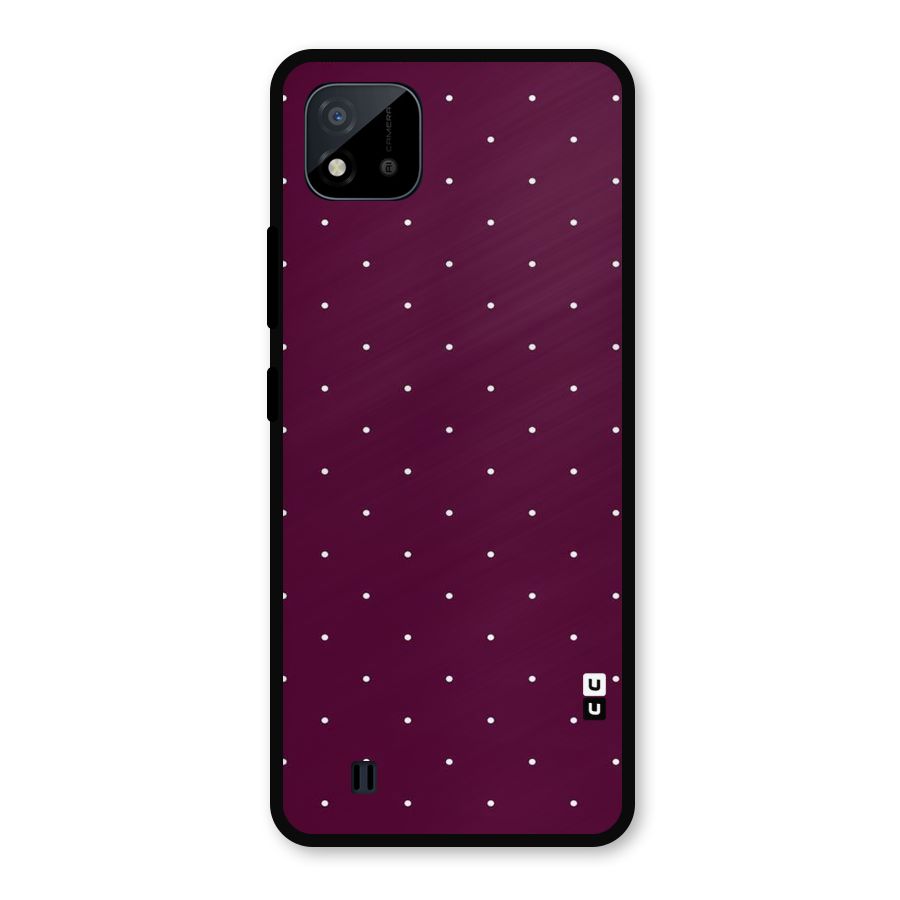 Purple Polka Metal Back Case for Realme C11 2021
