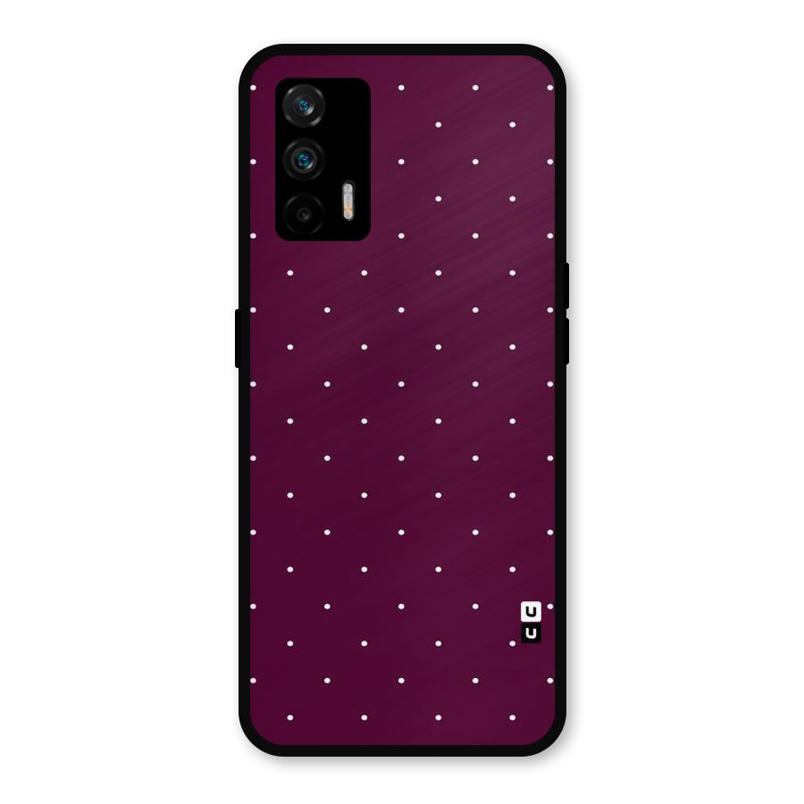 Purple Polka Metal Back Case for Realme GT 5G