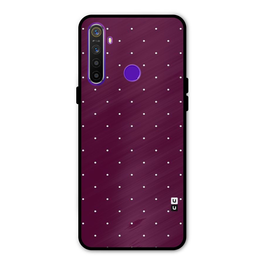 Purple Polka Metal Back Case for Realme Narzo 10