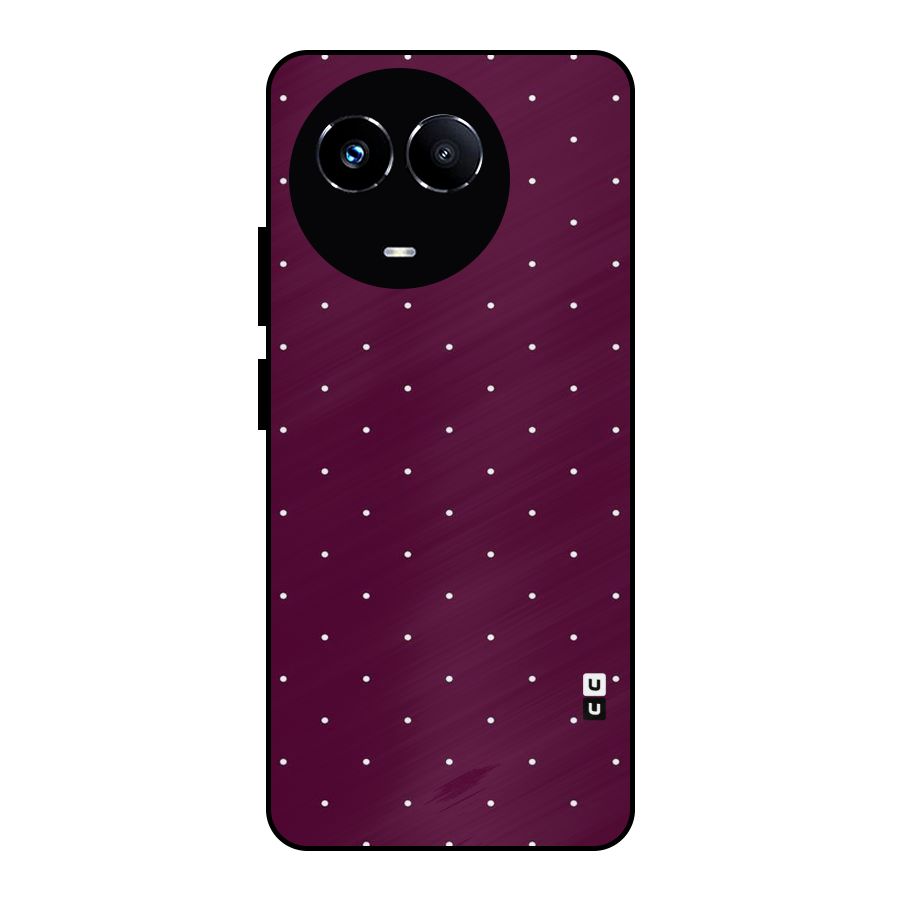 Purple Polka Metal Back Case for Realme Narzo 60X