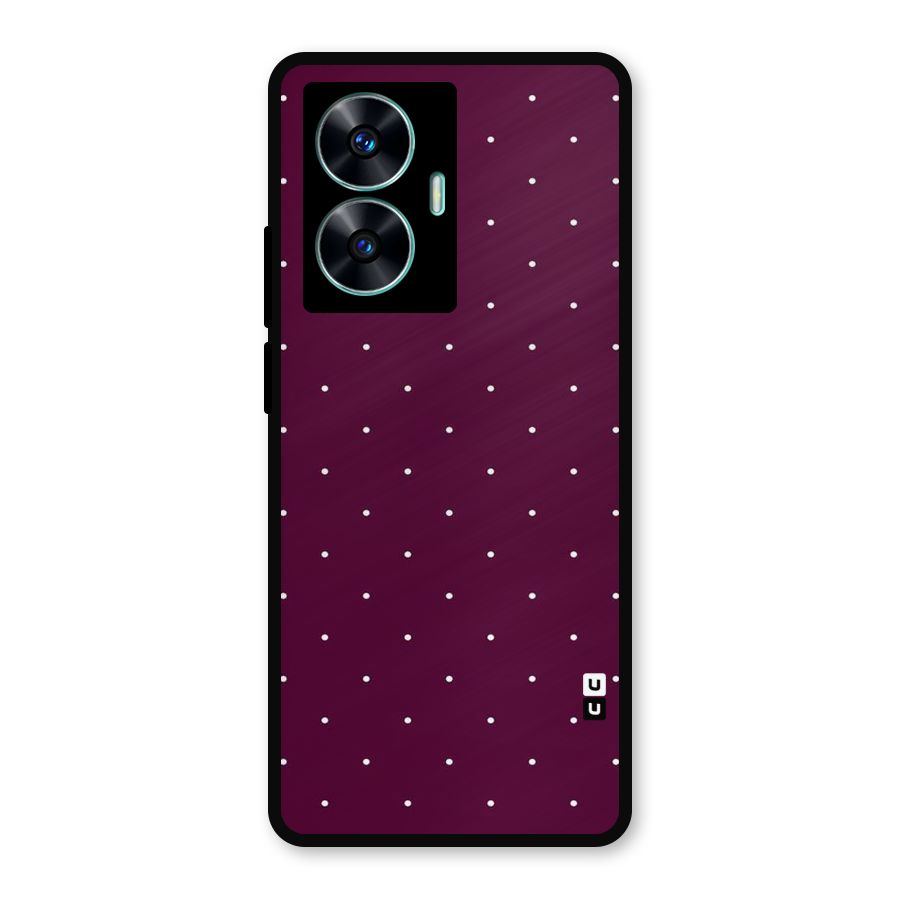 Purple Polka Metal Back Case for Realme Narzo N55
