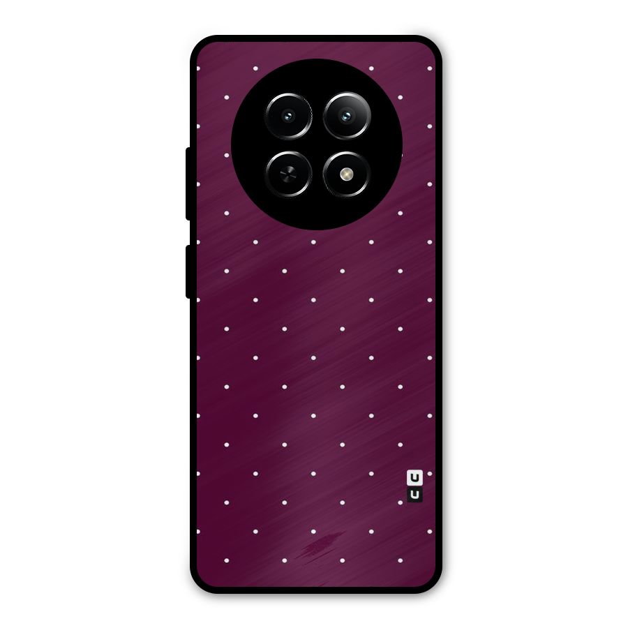 Purple Polka Metal Back Case for Realme Narzo N65
