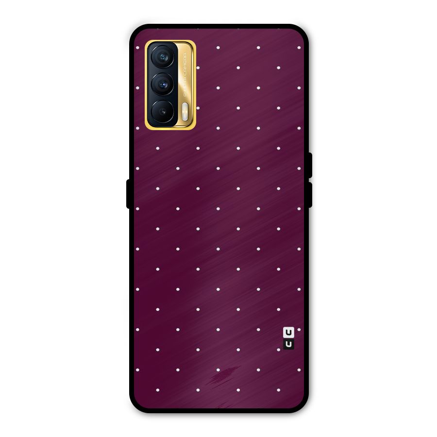 Purple Polka Metal Back Case for Realme X7