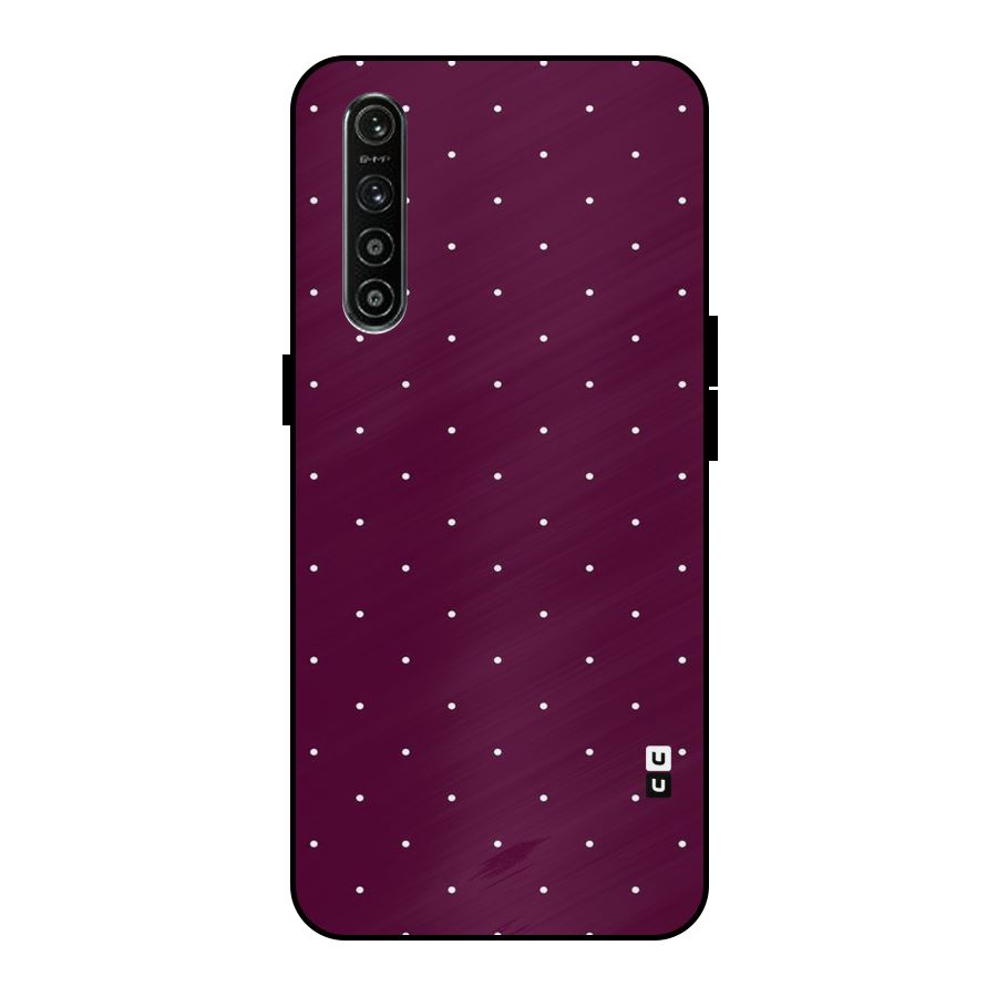 Purple Polka Metal Back Case for Realme XT