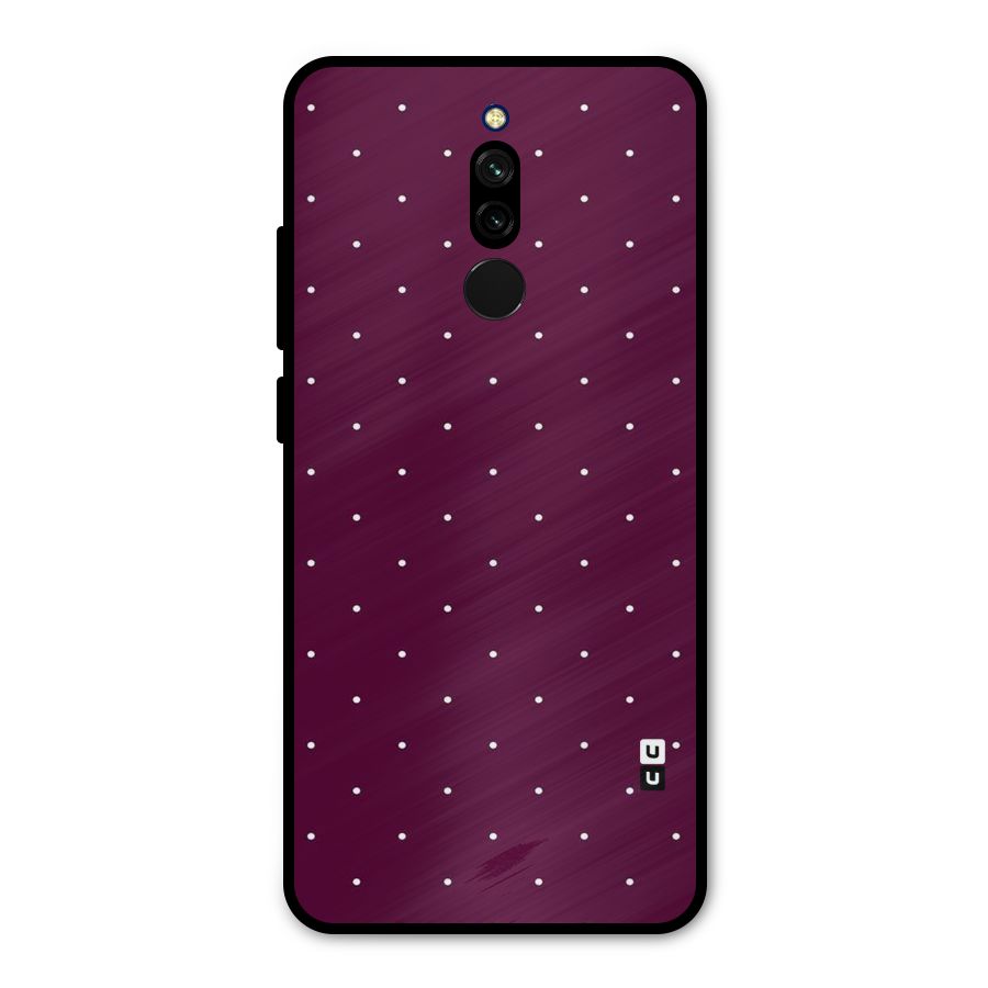 Purple Polka Metal Back Case for Redmi 8