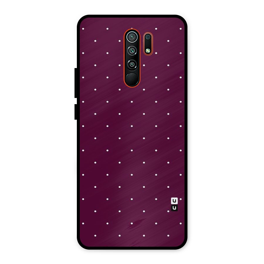 Purple Polka Metal Back Case for Redmi 9 Prime