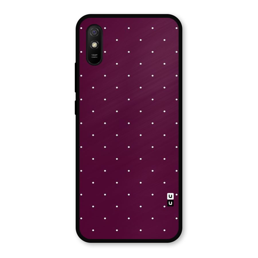 Purple Polka Metal Back Case for Redmi 9i
