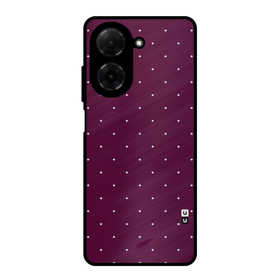 Purple Polka Metal Back Case for Redmi A5 4G