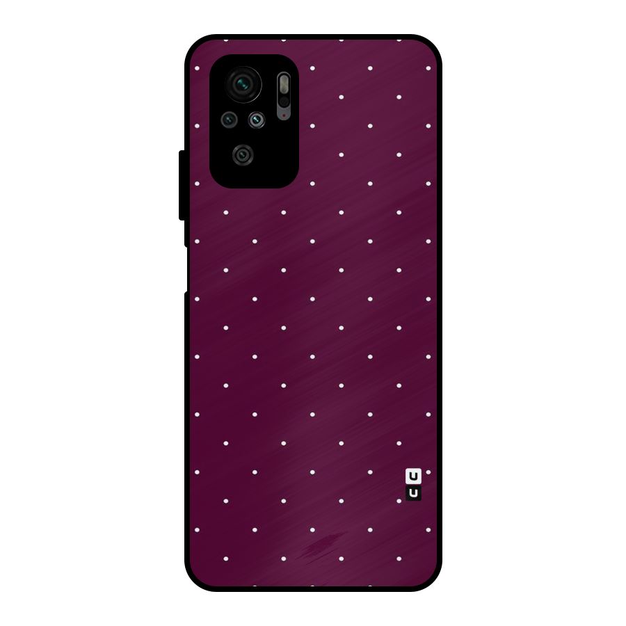 Purple Polka Metal Back Case for Redmi Note 10S