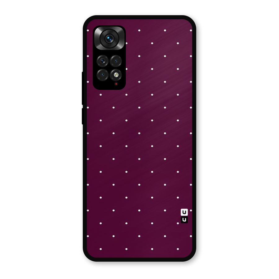 Purple Polka Metal Back Case for Redmi Note 11s