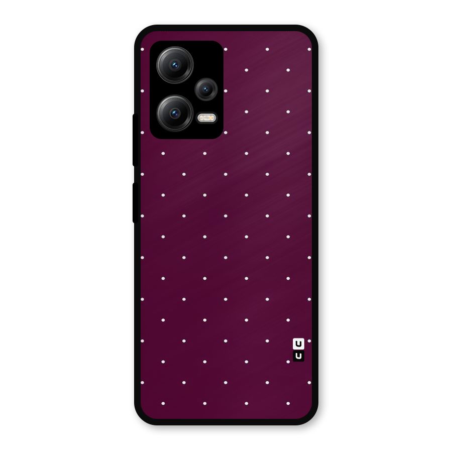 Purple Polka Metal Back Case for Redmi Note 12 5G