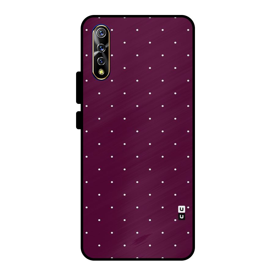 Purple Polka Metal Back Case for Vivo S1