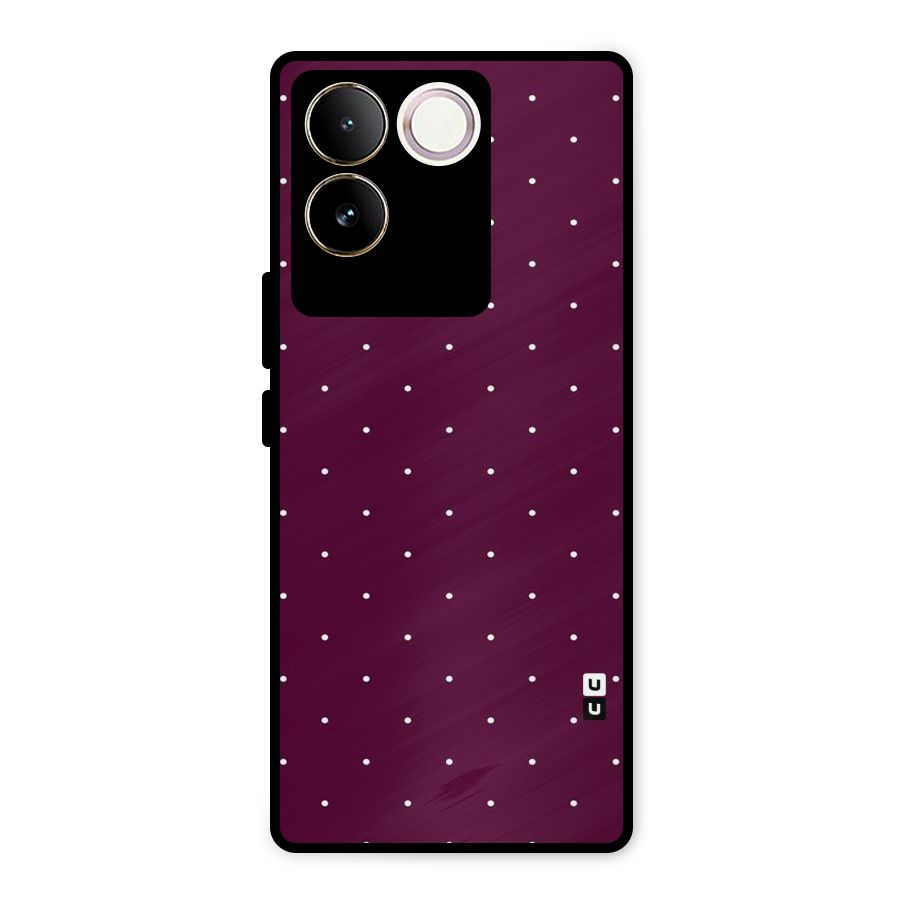 Purple Polka Metal Back Case for Vivo T2 Pro