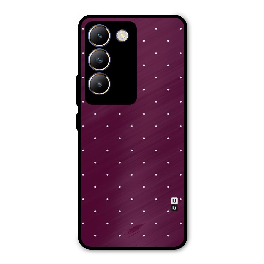 Purple Polka Metal Back Case for Vivo T3 5G