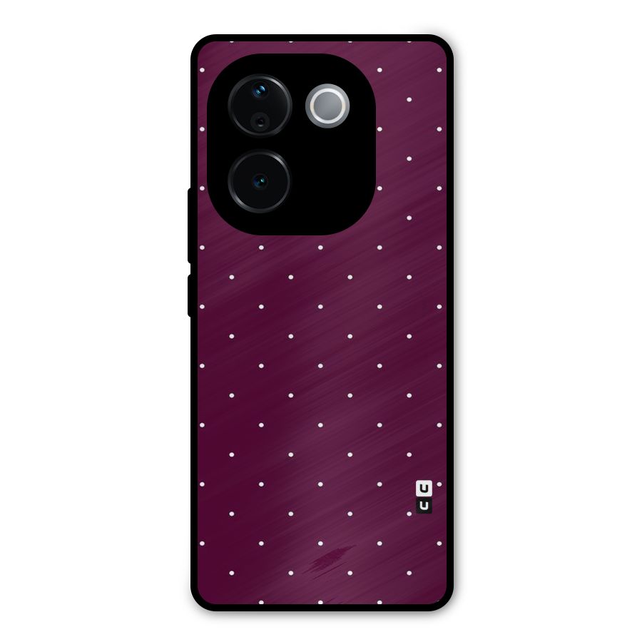 Purple Polka Metal Back Case for Vivo T3 Pro