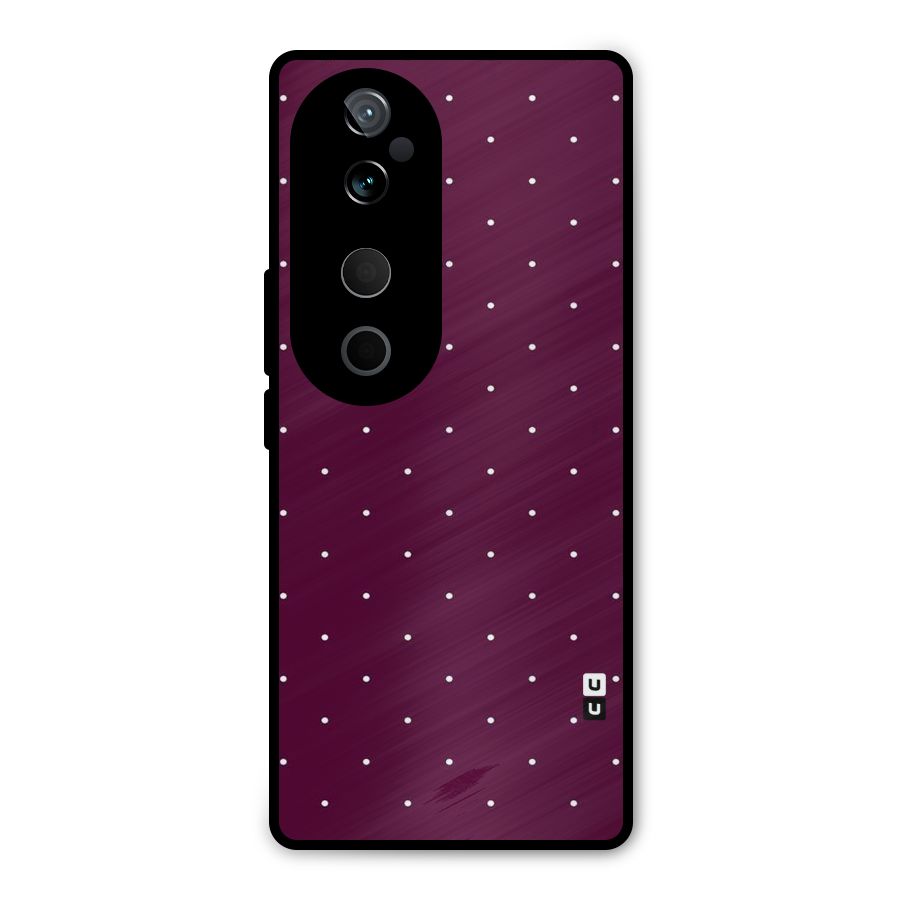 Purple Polka Metal Back Case for Vivo T3 Ultra