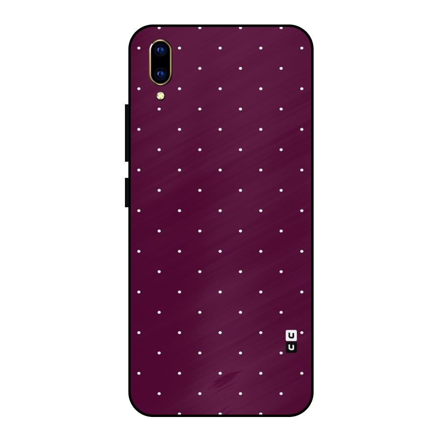 Purple Polka Metal Back Case for Vivo V11 Pro
