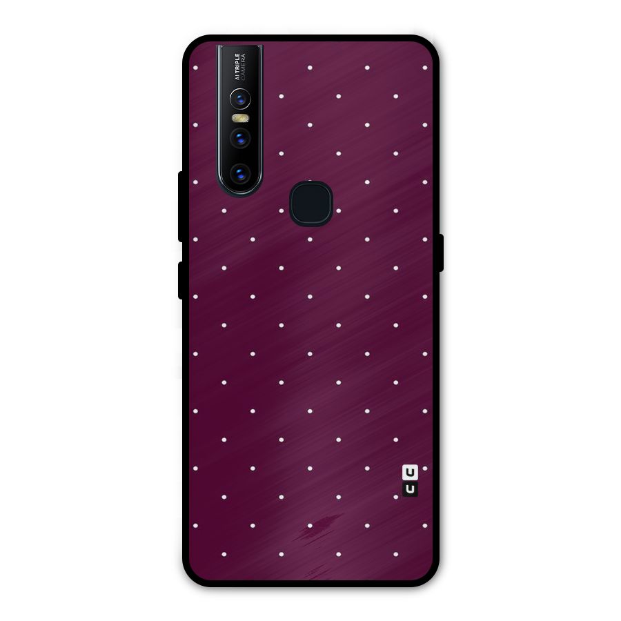 Purple Polka Metal Back Case for Vivo V15