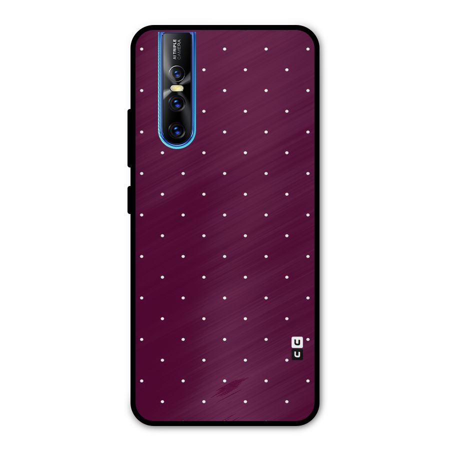 Purple Polka Metal Back Case for Vivo V15 Pro