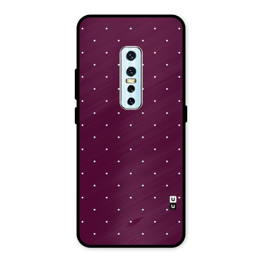 Purple Polka Metal Back Case for Vivo V17 Pro