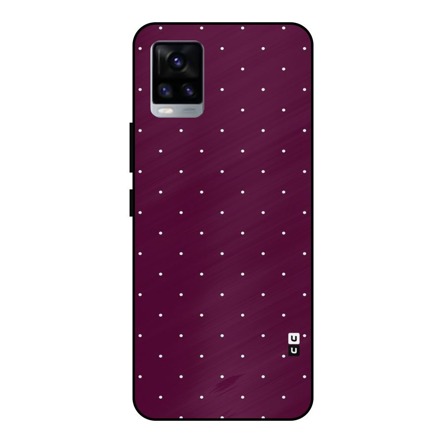 Purple Polka Metal Back Case for Vivo V20