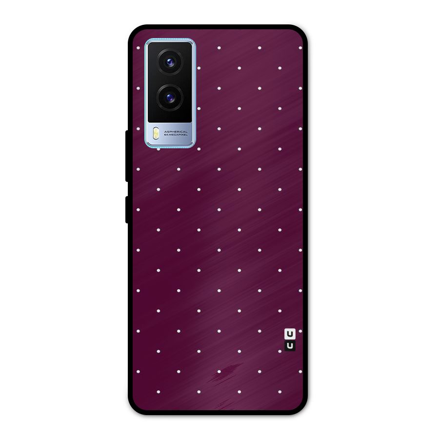 Purple Polka Metal Back Case for Vivo V21e 5G