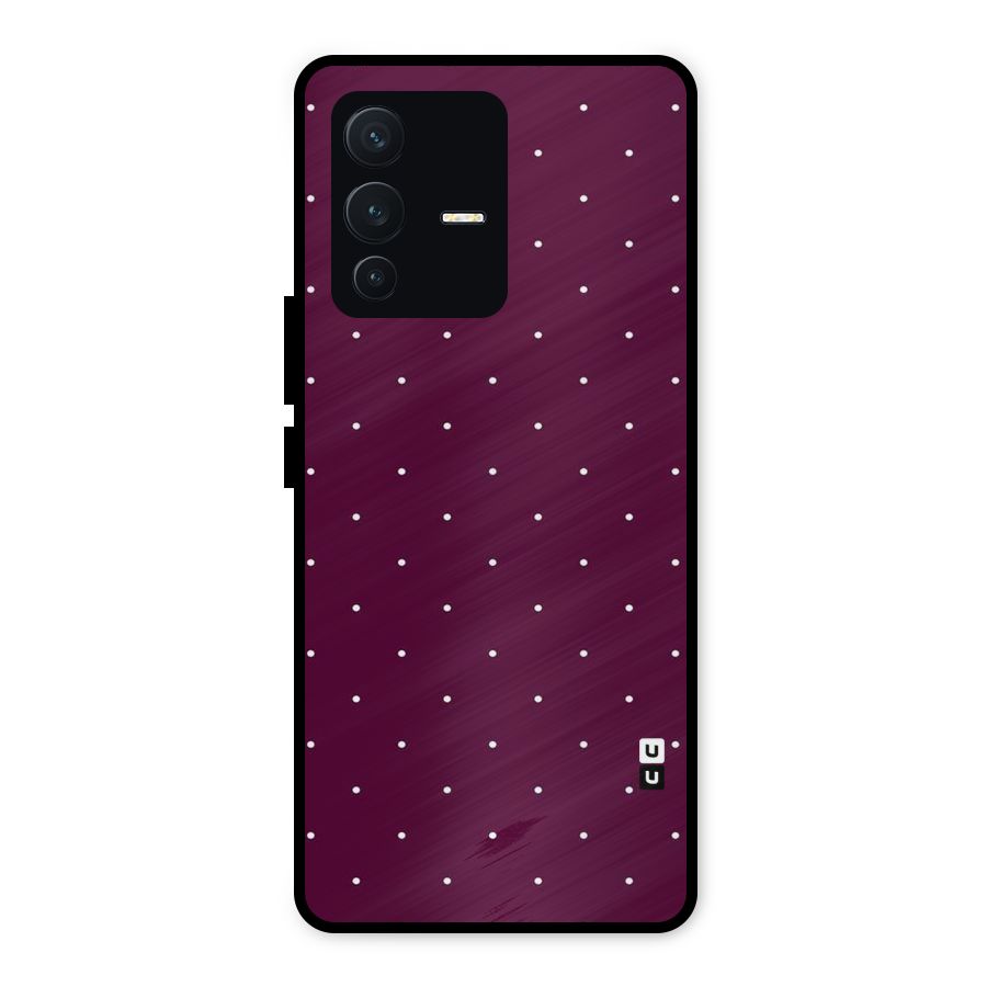 Purple Polka Metal Back Case for Vivo V23 5G