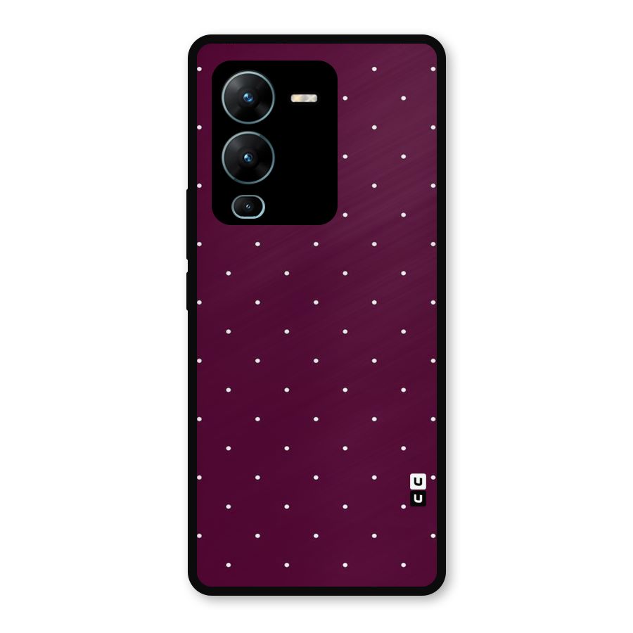 Purple Polka Metal Back Case for Vivo V25 Pro