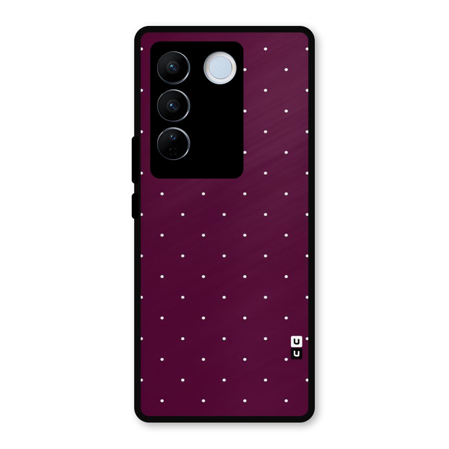 Purple Polka Metal Back Case for Vivo V27 Pro