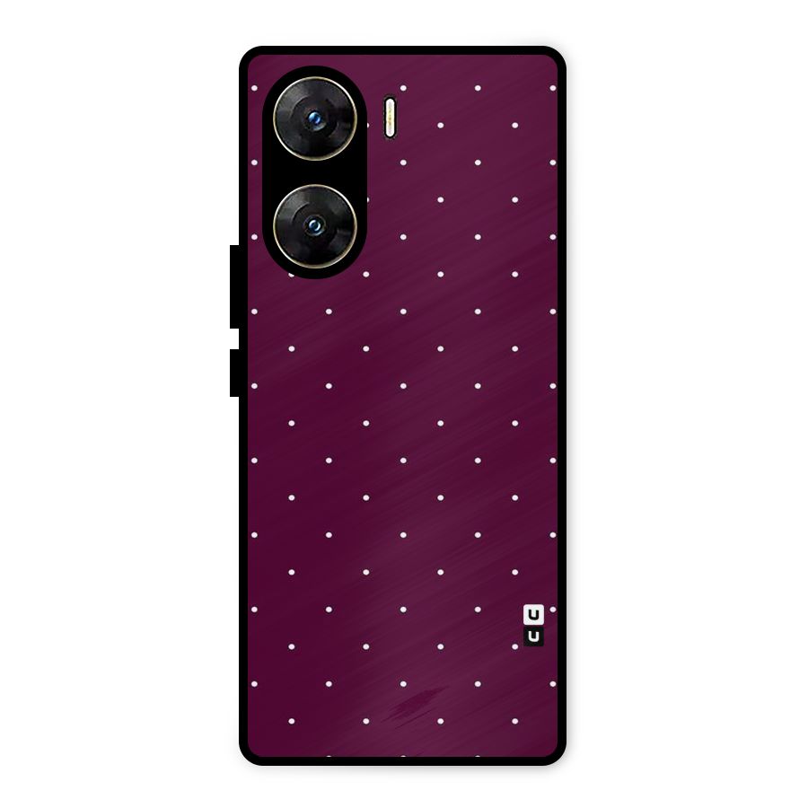 Purple Polka Metal Back Case for Vivo V29e