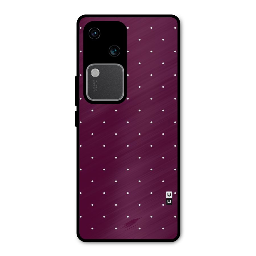 Purple Polka Metal Back Case for Vivo V30