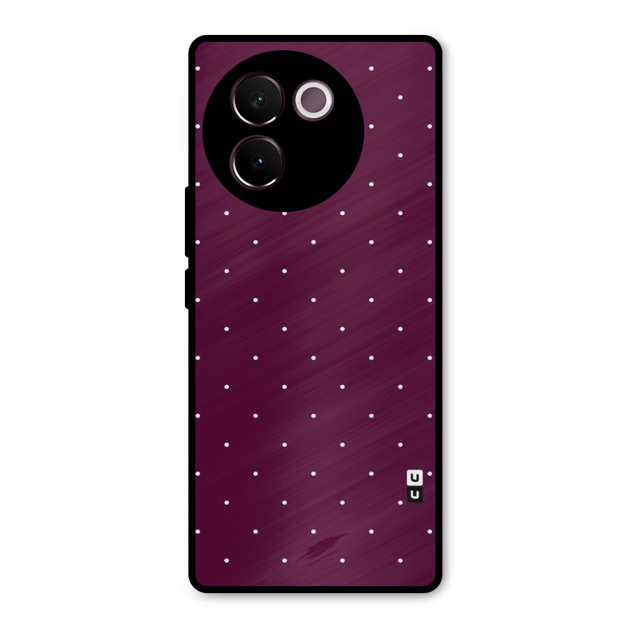 Purple Polka Metal Back Case for Vivo V30e
