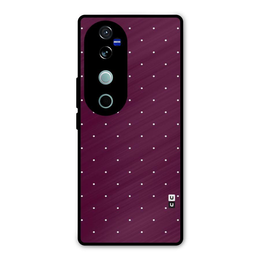 Purple Polka Metal Back Case for Vivo V40
