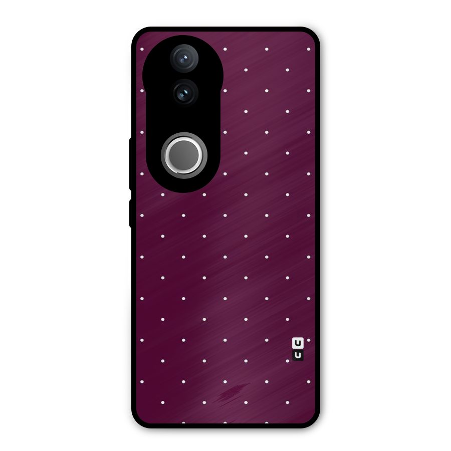 Purple Polka Metal Back Case for Vivo V50