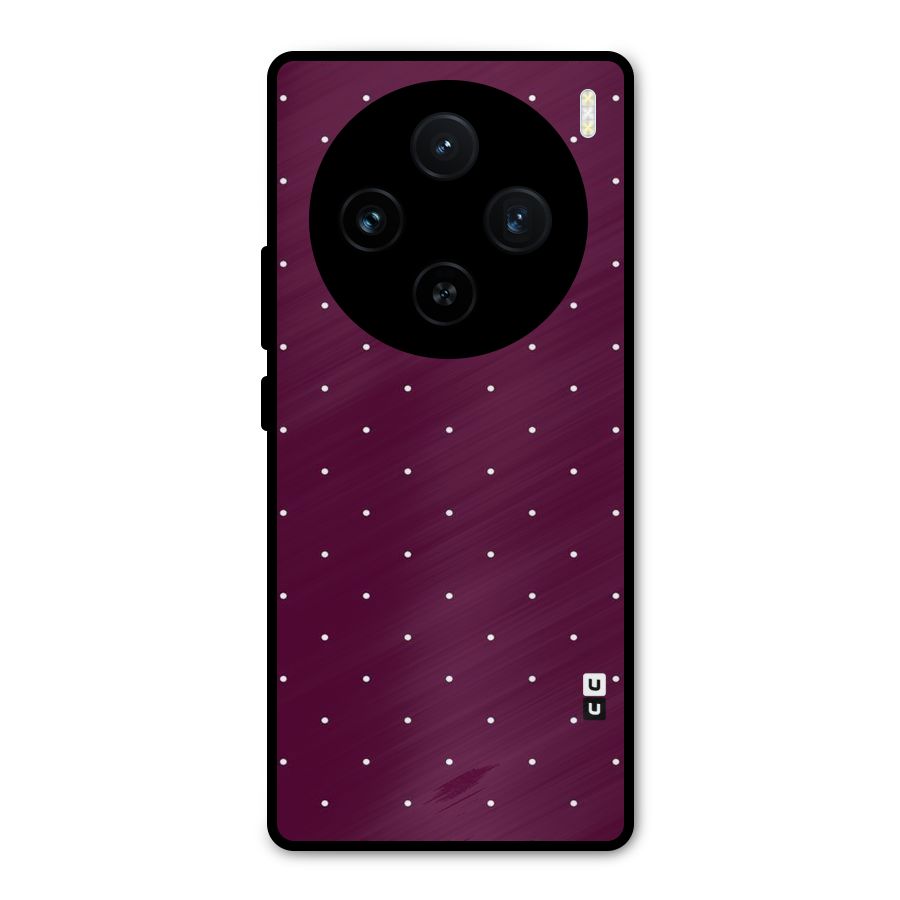 Purple Polka Metal Back Case for Vivo X100